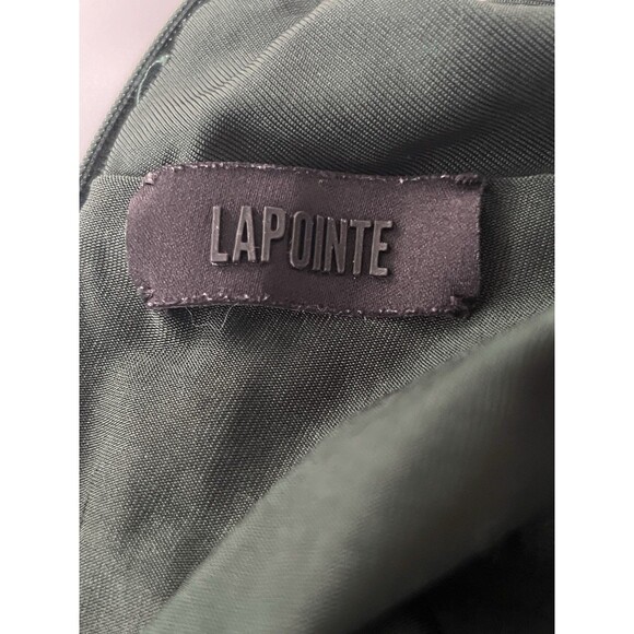 Lapointe Green Ruched Mock-Neck Jersey Column Gown Size Large - Picture 6 of 10